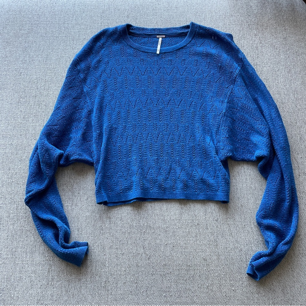 Free People Blue Knit Sweater